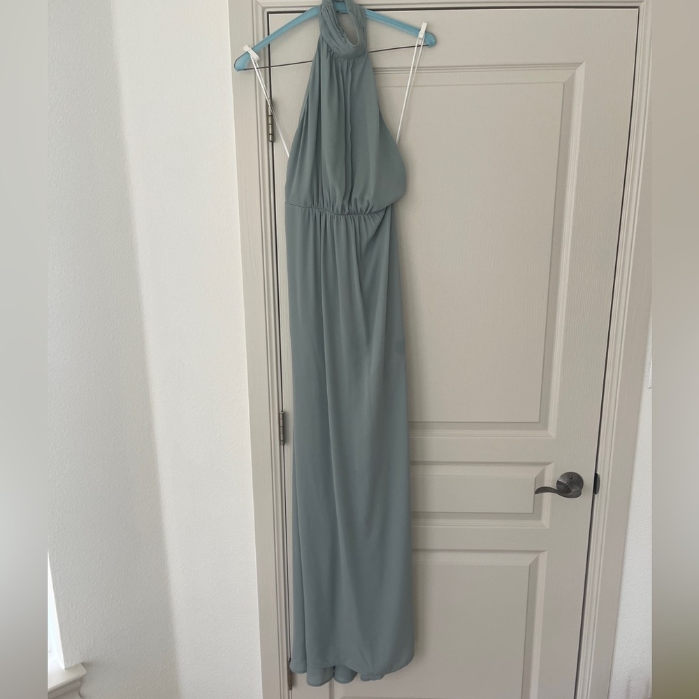 Show Me You MUMU Sage Green halter bridesmaid dress Size Medium